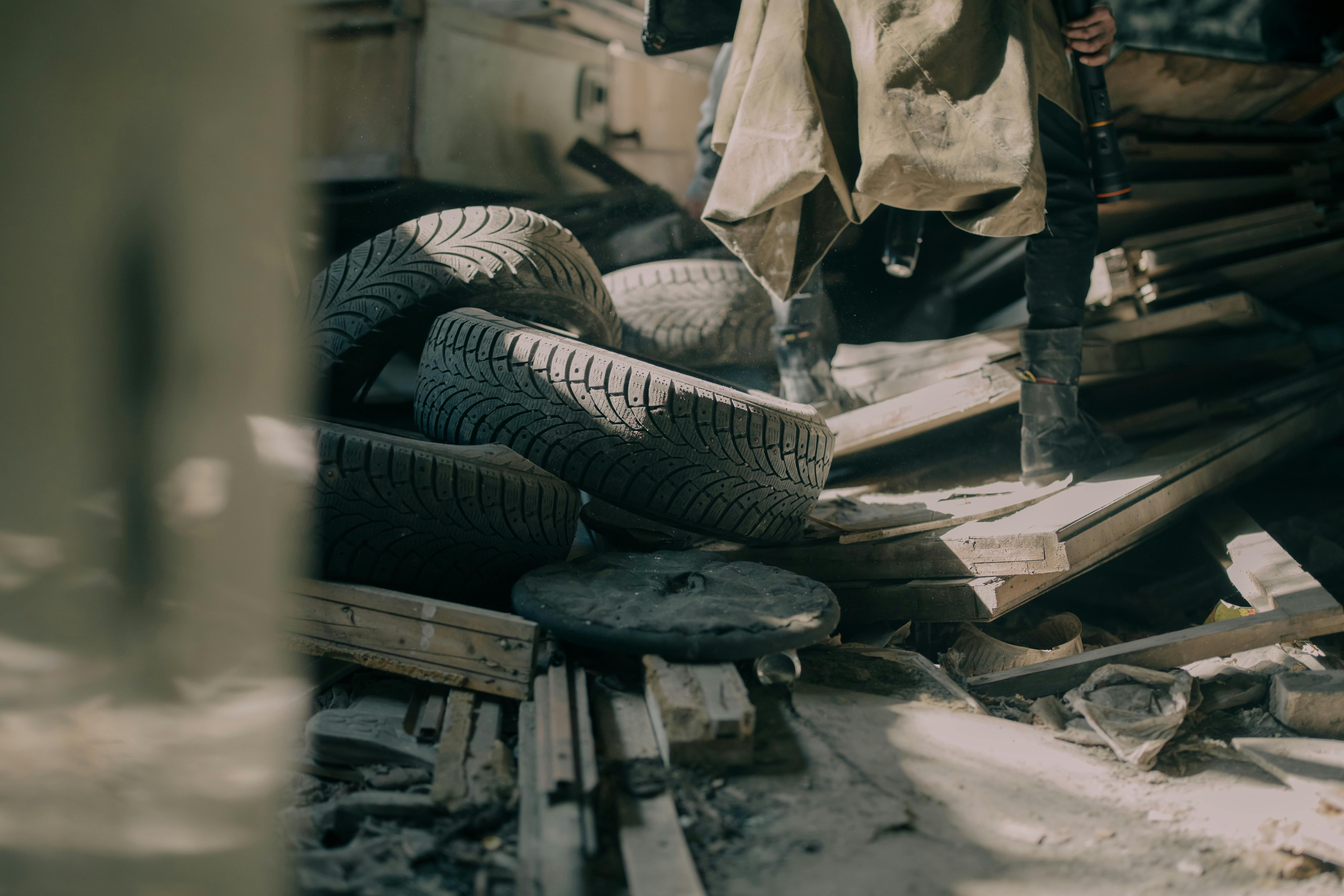 Tire in Junkyard